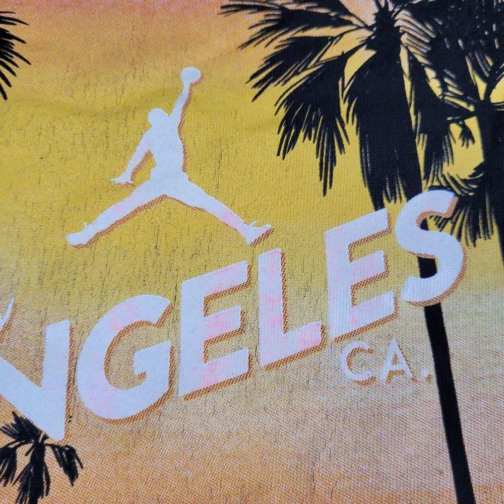 Air Jordan Los Angeles Graphic T Shirt Black Size Large